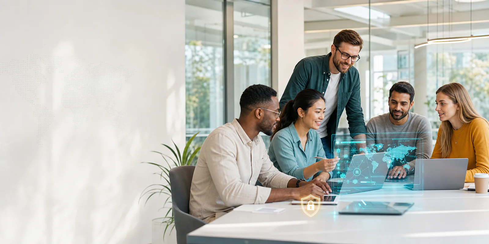 Cybersecurity professionals collaborating in a trusted digital network